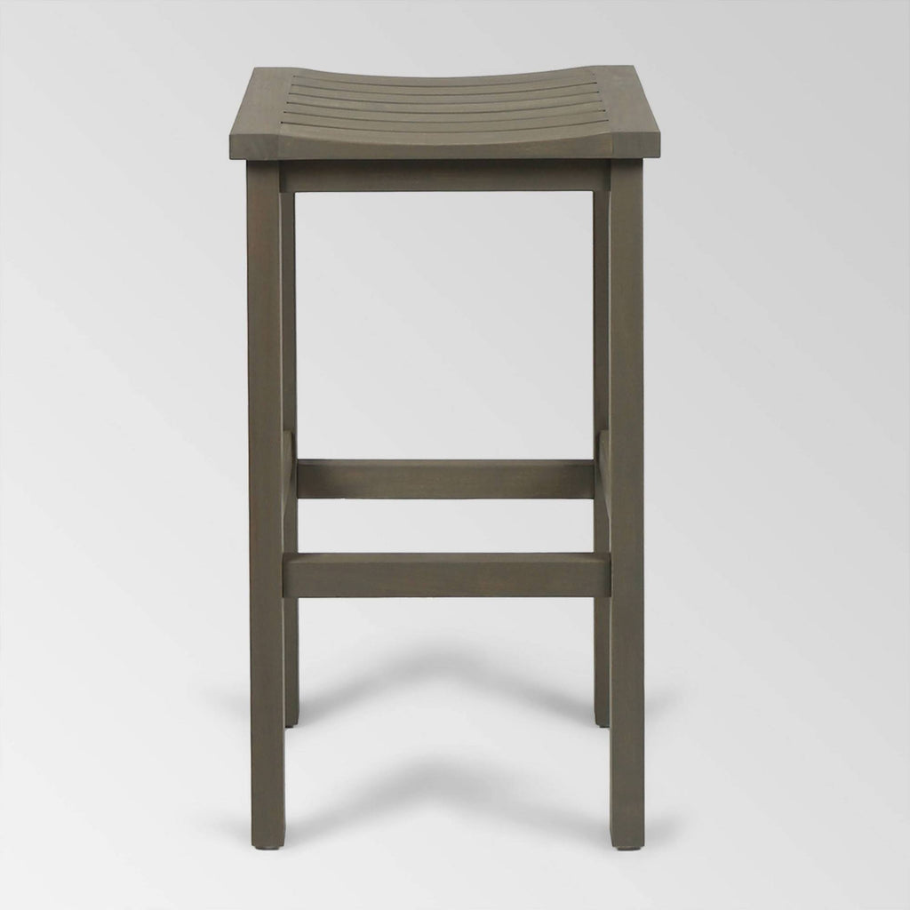 Gray Acacia Wood Outdoor Bar Stool Set of 4 O93668