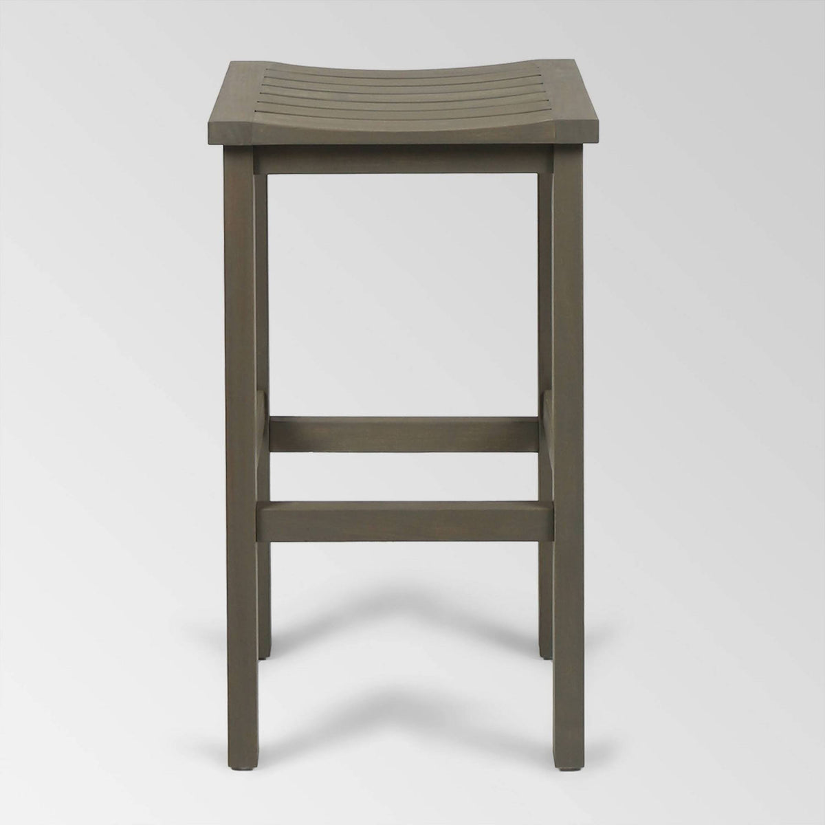 Gray Acacia Wood Outdoor Bar Stool Set of 4 O93668
