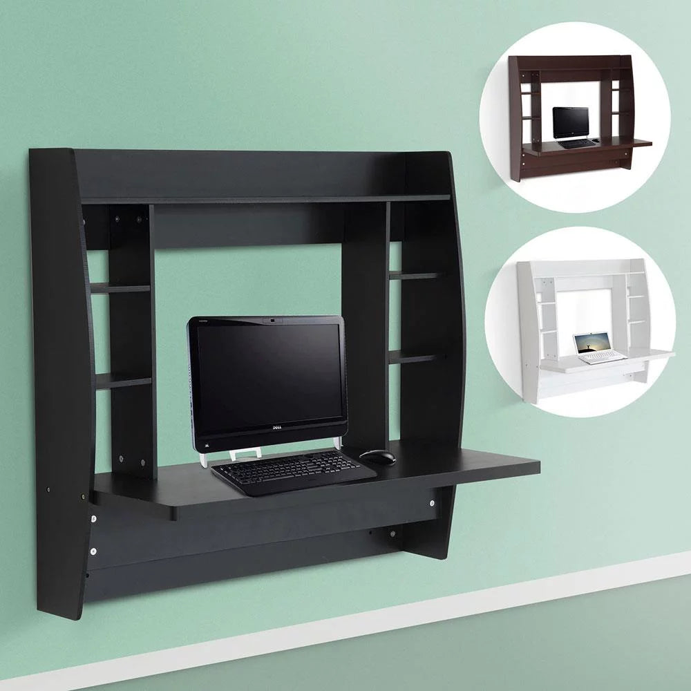 Wall Mount Computer Desk with Storage and Tray E21202