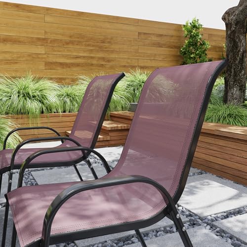Stackable Patio Dining Chairs Set of 4 L785