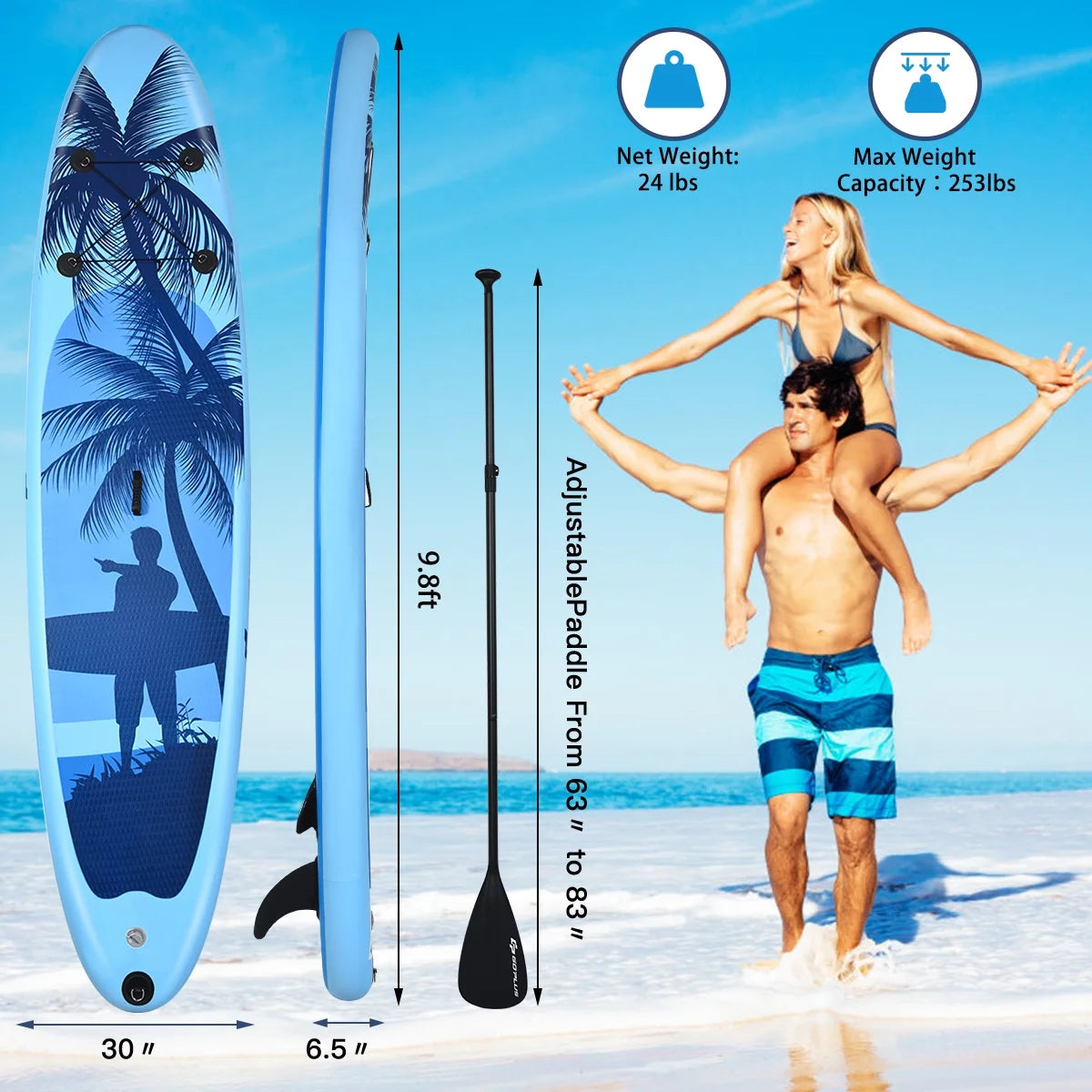 9.8' Inflatable Stand Up Paddle Board K850909