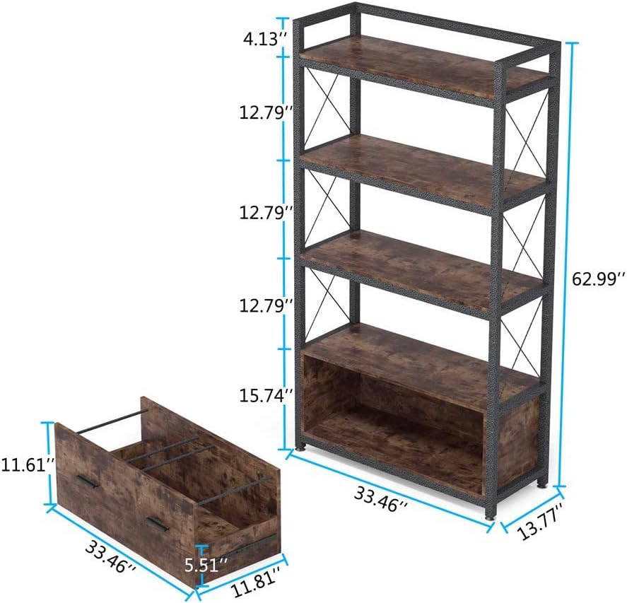 Lateral Filing Cabinet with Open Storage Shelves E31311