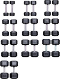 5-50 lb Rubber Hex Dumbbell Set Y49248