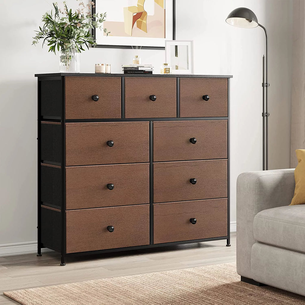 9 Drawer Steel Frame Dresser with Waterproof Top U1794