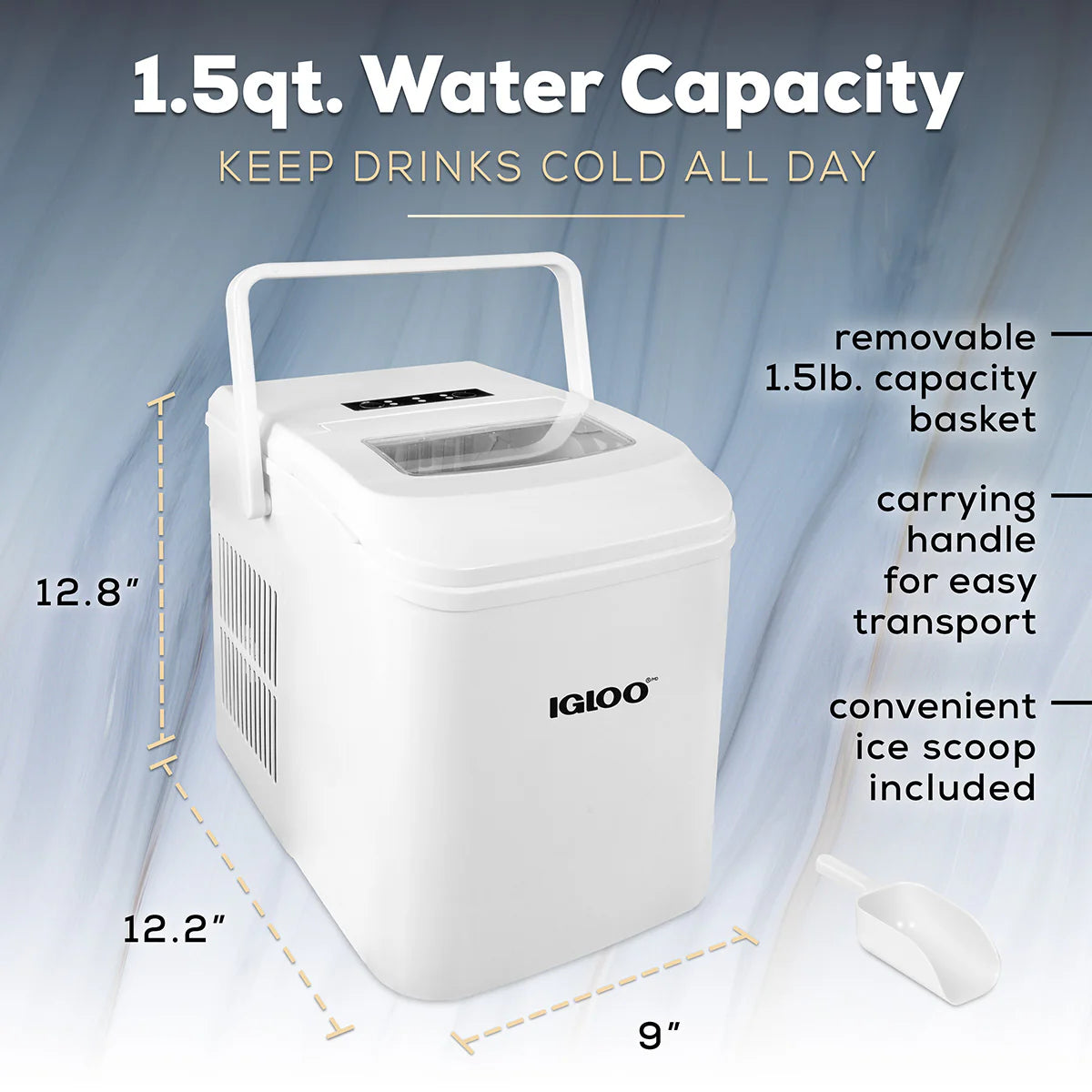 White Portable Countertop Ice Maker Machine P464800
