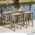 Gray Acacia Wood Outdoor Bar Stool Set of 4 O93668