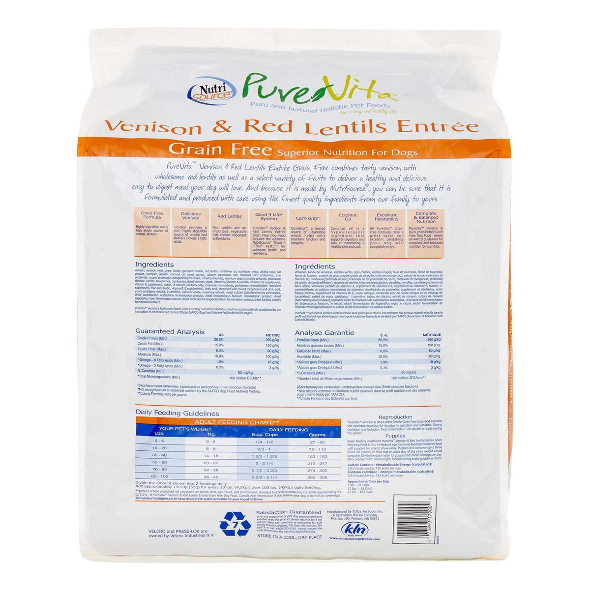 Grain Free Venison Red Lentils Dog Food D626