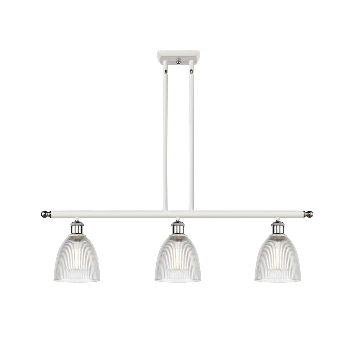 White and Polished Chrome 3 Light Island Light D956823