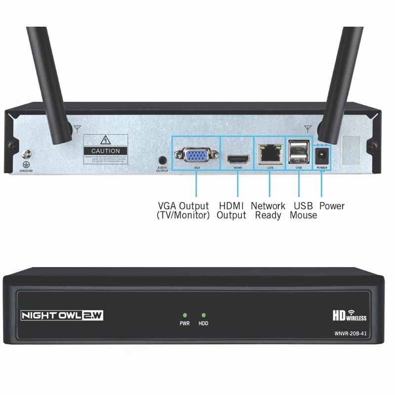 4 Channel 1080p Wireless Security Hub with 4 Infrared IP Cameras and 1 TB Hdd, White C19412