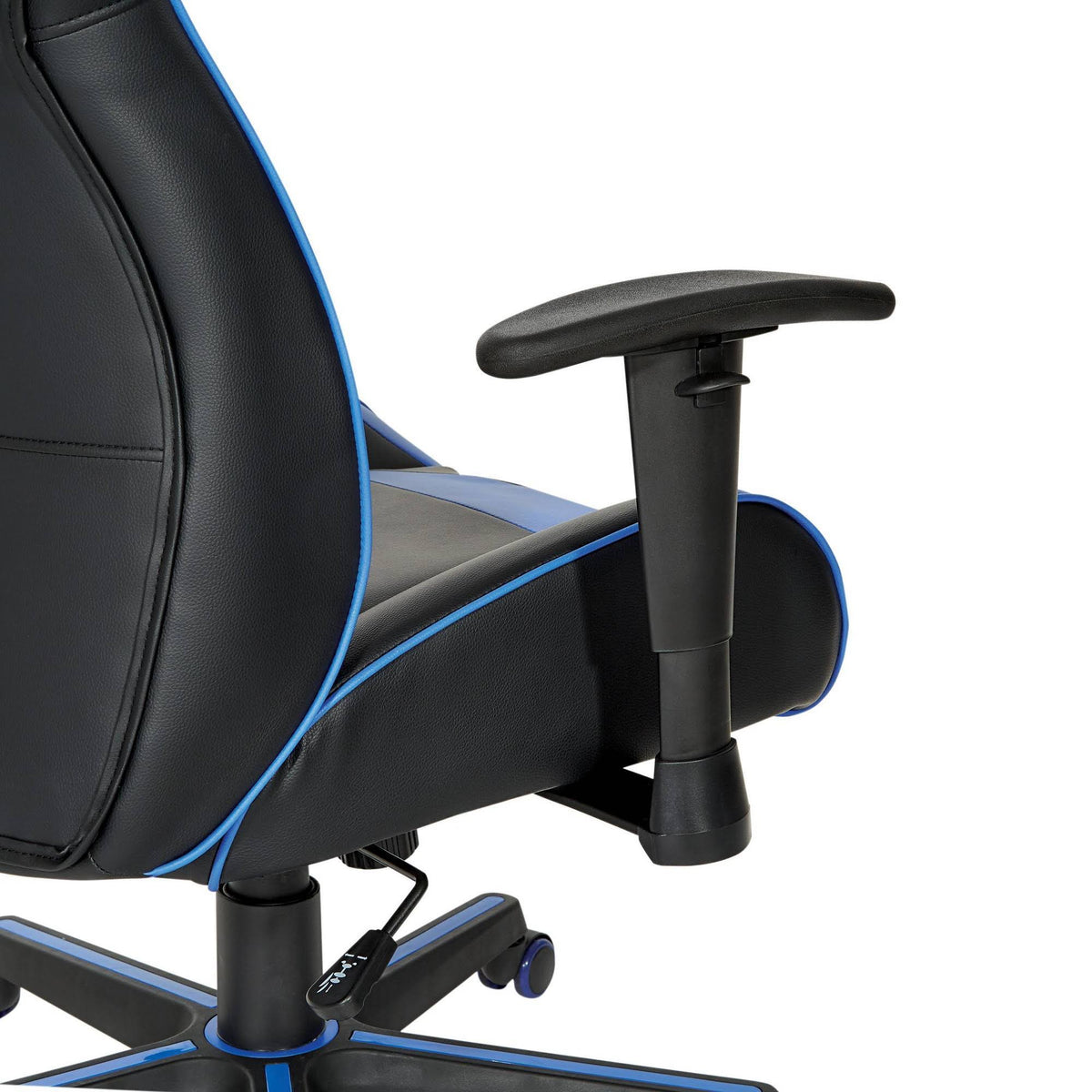 Black Faux Leather Gaming Chair with Blue Accents X577