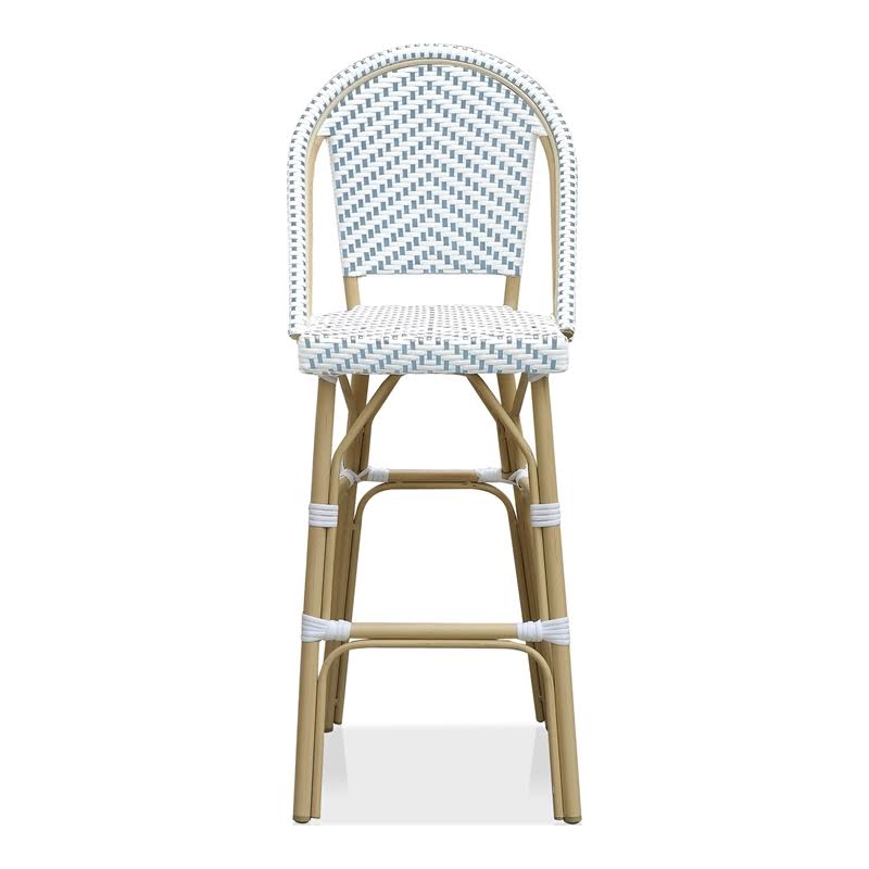 Blue Aluminum Patio Bar Chairs Set of 2 U91405