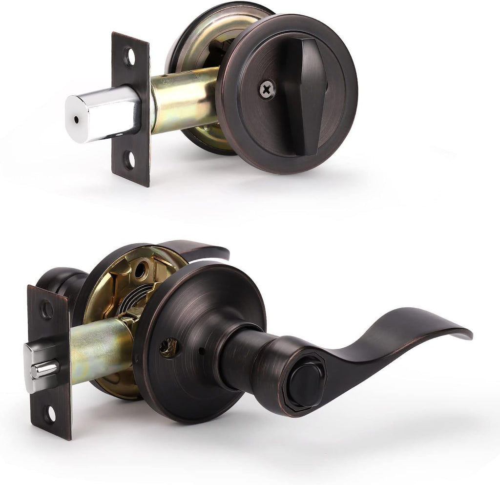 10 Pack Oil Rubbed Bronze Privacy Door Lever Lockset Z743803
