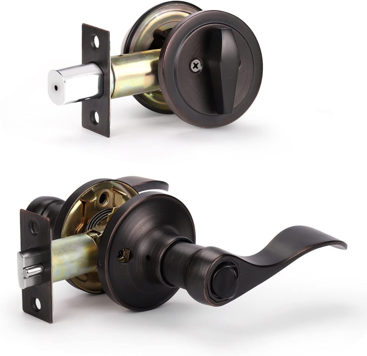 10 Pack Oil Rubbed Bronze Privacy Door Lever Lockset Z743803