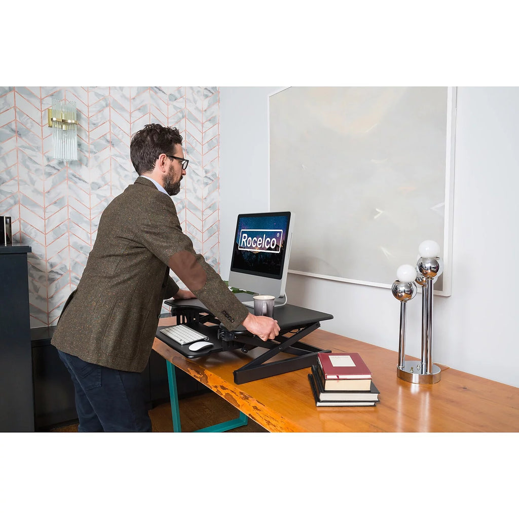 32" Height Adjustable Standing Desk Converter in Black T564
