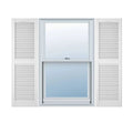 Standard Cathedral Top Center Mullion Open Louver Shutters D890219