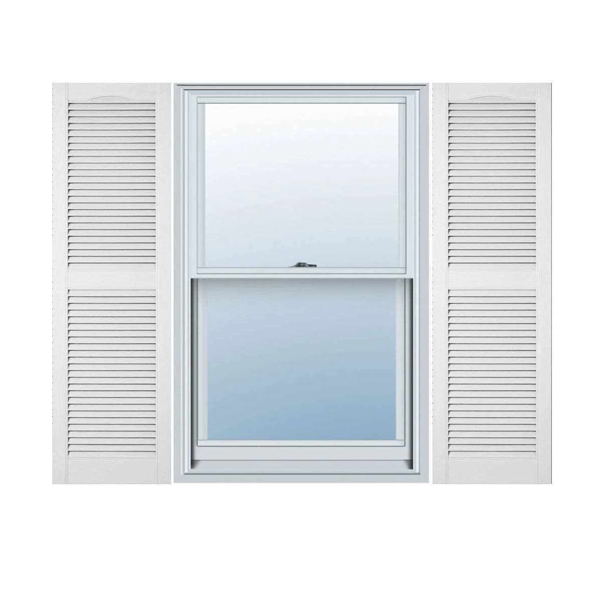Standard Cathedral Top Center Mullion Open Louver Shutters D890219
