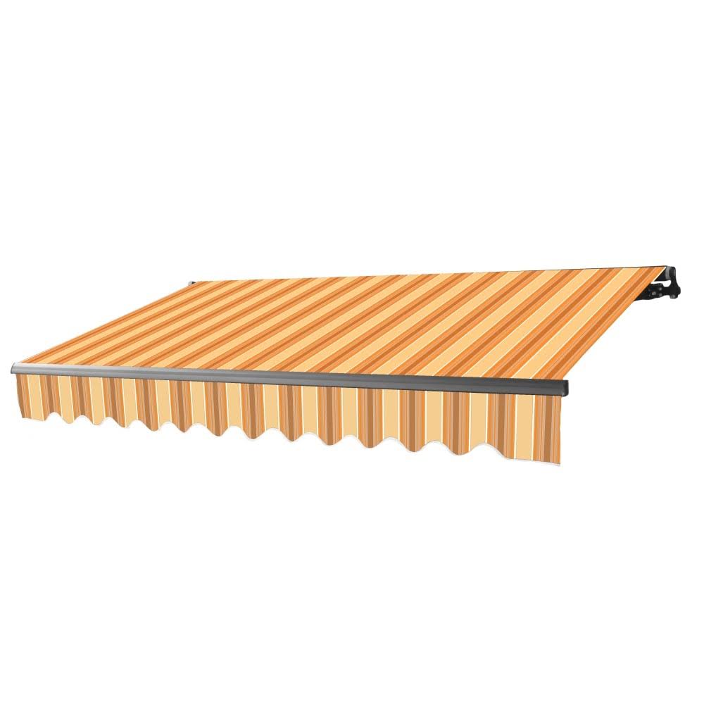 Black Frame Motorized Retractable Patio Canopy Awning 13'x10' Multi Yellow K789