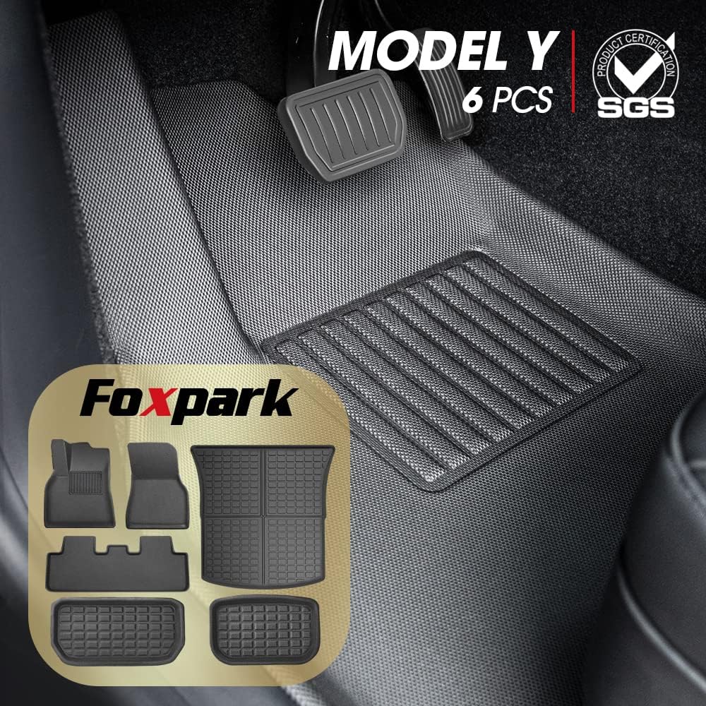 All Weather TPE Floor Mats Cargo Liner Trunk Mats 6 Pieces Q606396