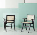 White/Natural French Cane Arm Chair (Set of 2) P9785