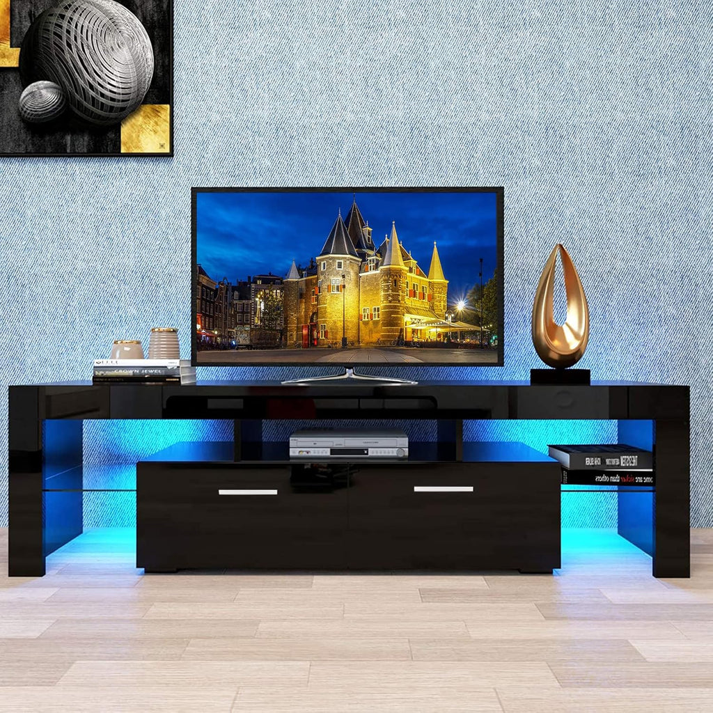 High Glossy TV Stand with LED Light for up to 70 Inches V352