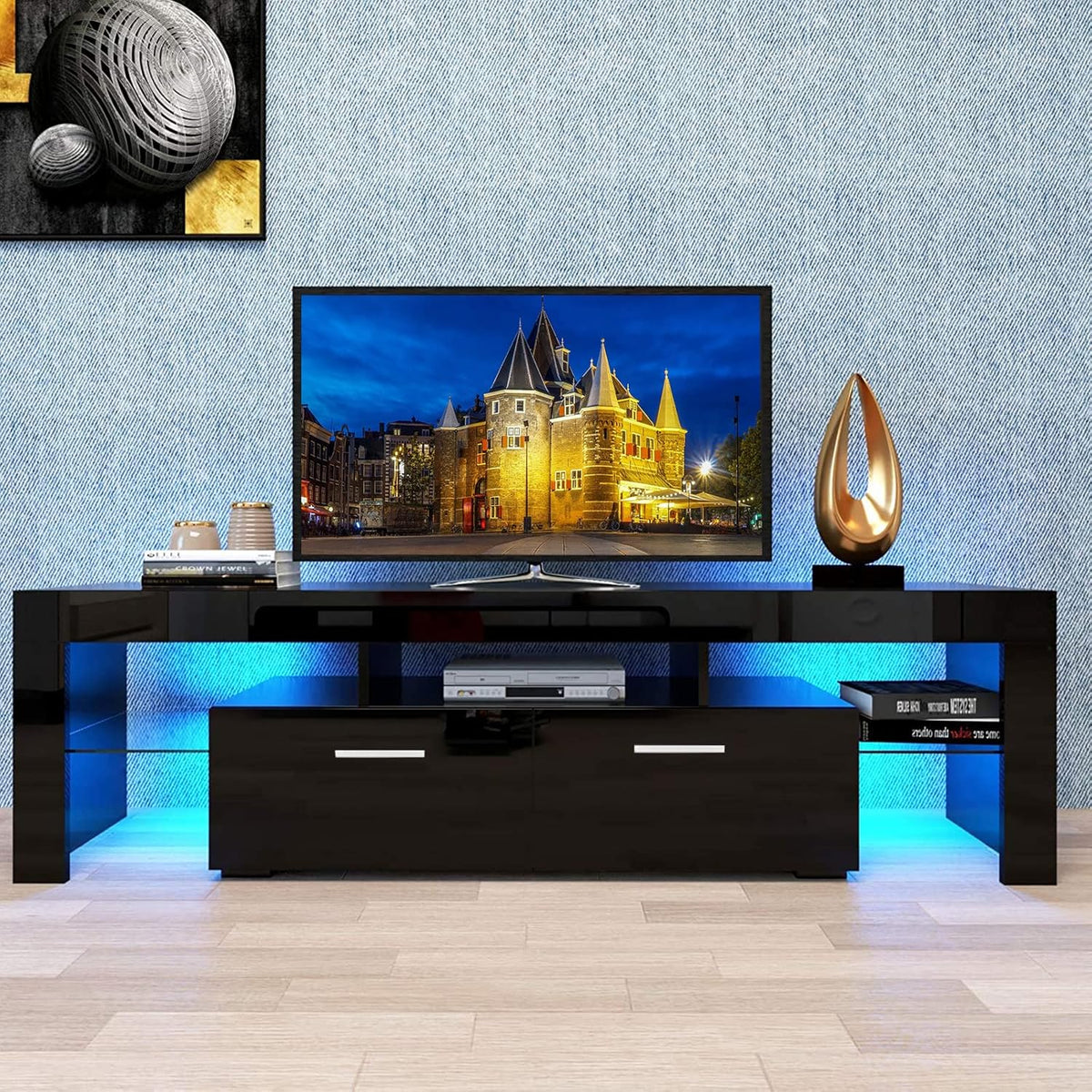 High Glossy TV Stand with LED Light for up to 70 Inches V352