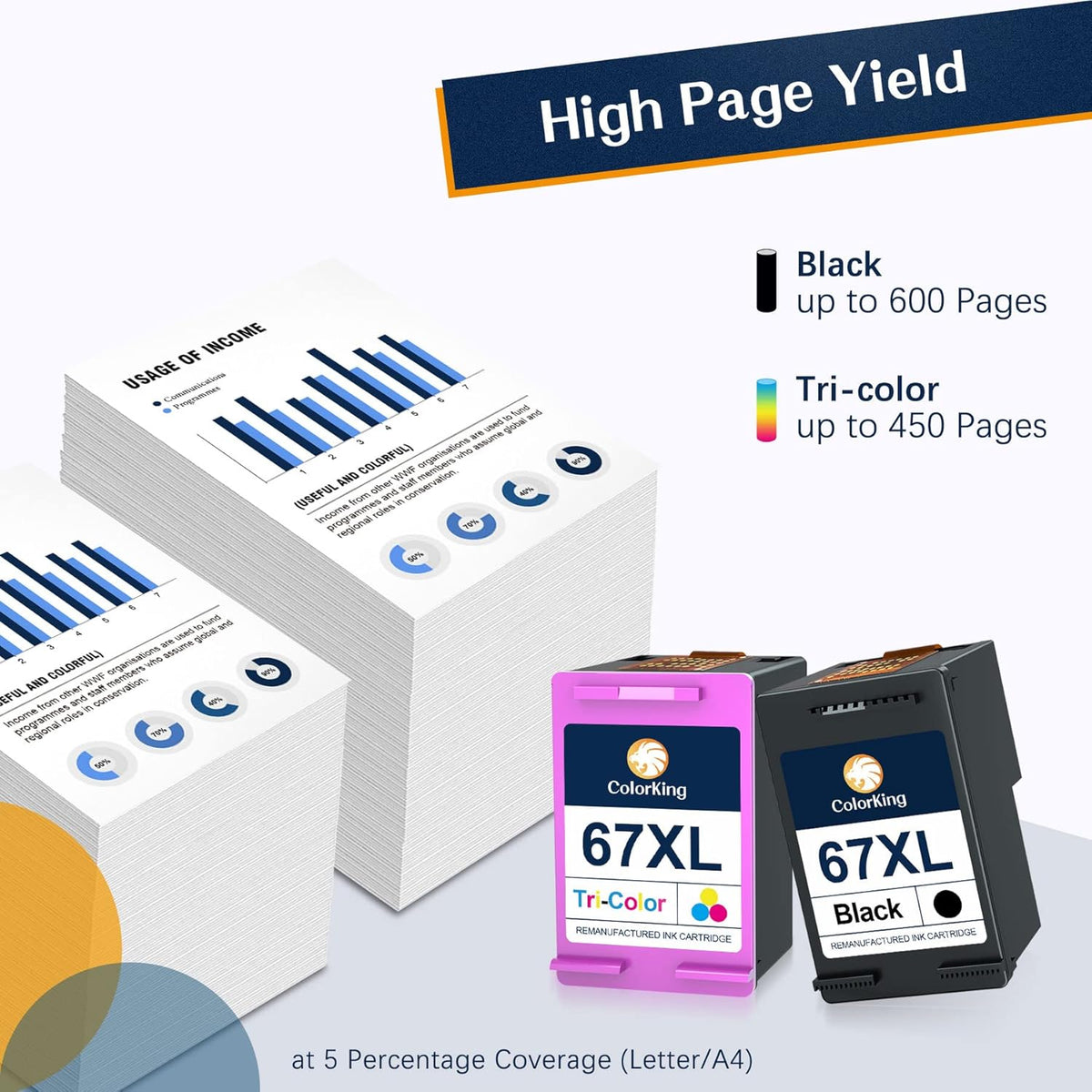 Remanufactured Ink Cartridge Pack of 2 (1 Black, 1 Tri-Color) J10895