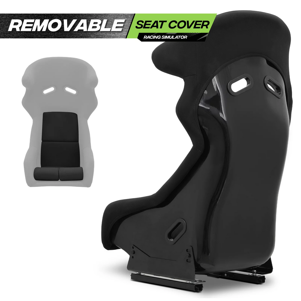 Black Racing Bucket Seat with Adjustable Slide & Angle Q484