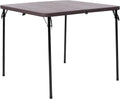 Brown Square Bi-Fold Folding Table with Carrying Handle K46170