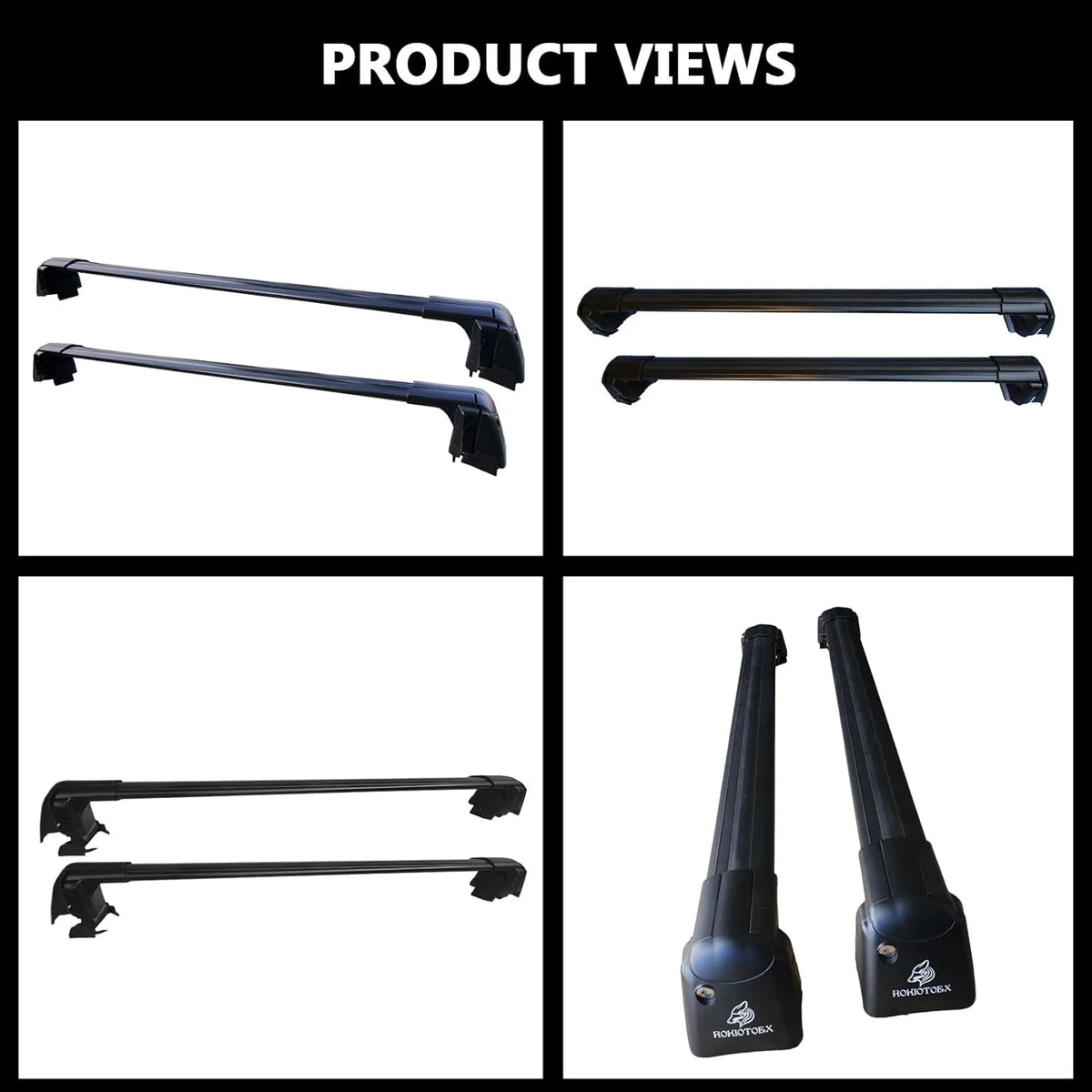 Black Lockable Roof Rack Crossbars for Ki-a NIRO Y69552