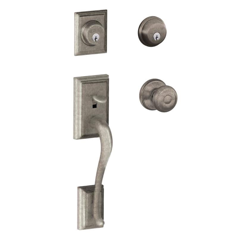 Double Cylinder Handleset Distressed Nickel M126563