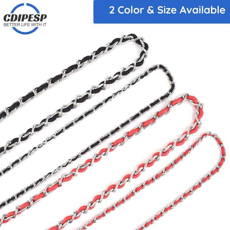 Chew Proof 5.5ft Heavy Duty Dog Leash Metal Chain Lead with Soft Rope Handle A3771