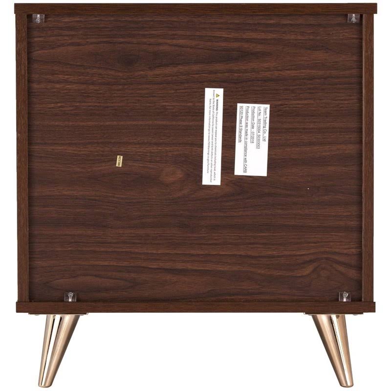 Walnut Bedside Table with Drawers T52939