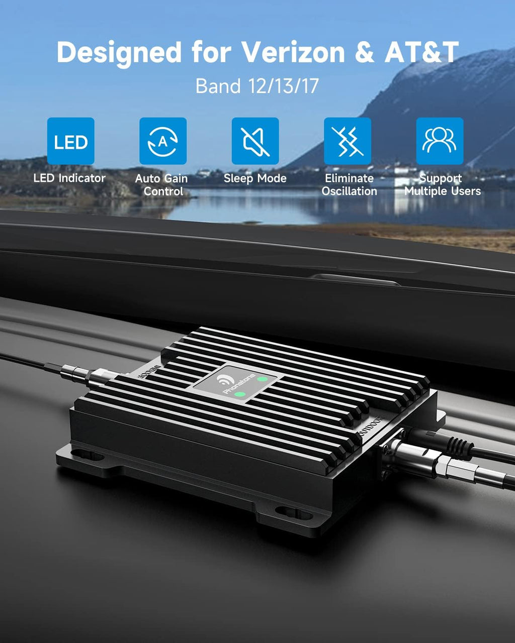 Cell Phone Signal Booster for Cars and SUVs, 5G 4G LTE, Band 12/13/17 Y999