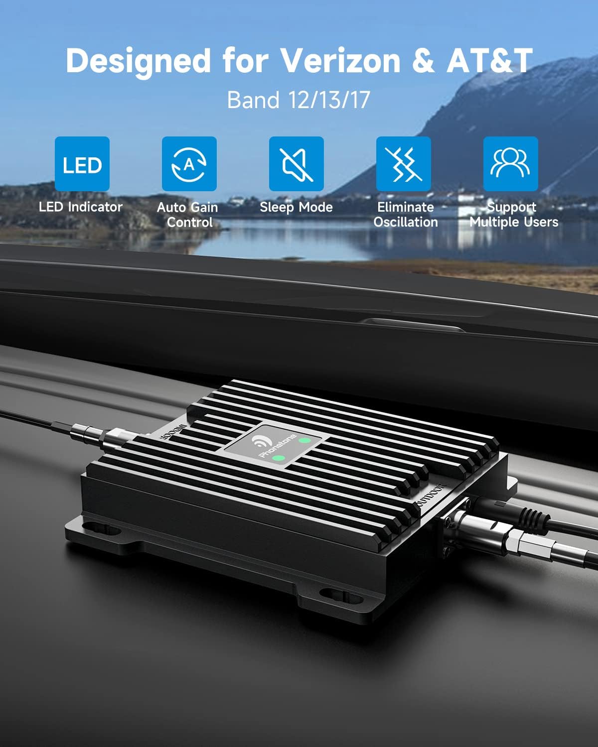Cell Phone Signal Booster for Cars and SUVs, 5G 4G LTE, Band 12/13/17 Y999