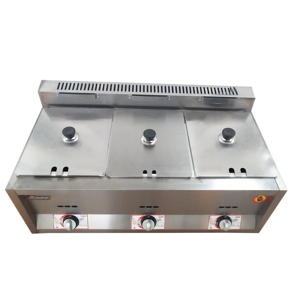 Stainless Steel Commercial Countertop Deep Gas Fryer 12/16L A166
