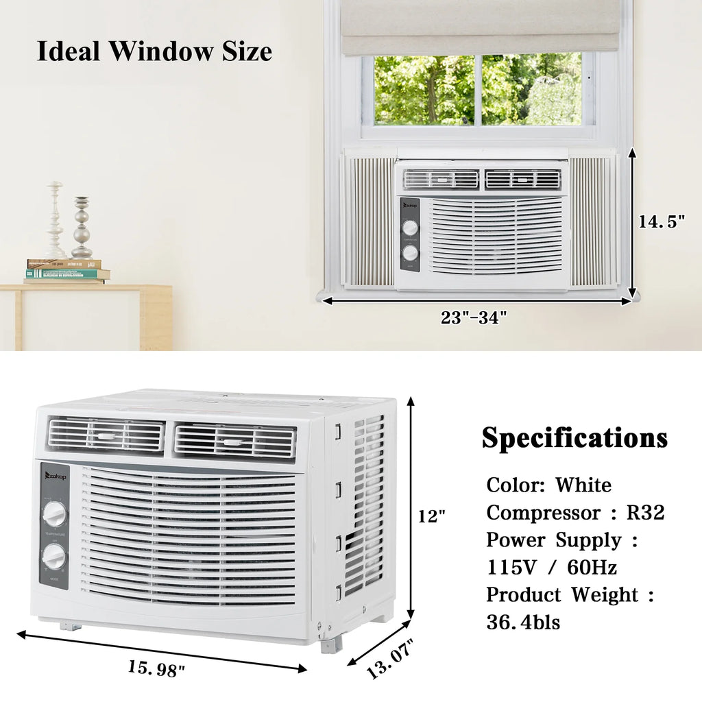5000 BTU 115V White Window-Mounted Air Conditioner J591