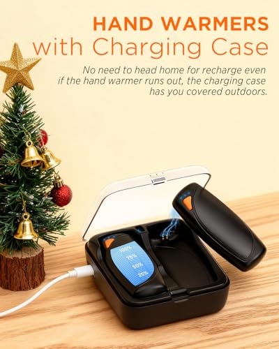 Rechargeable Hand Warmers with Charge Case, 2 Packs 14,000mAh V9097