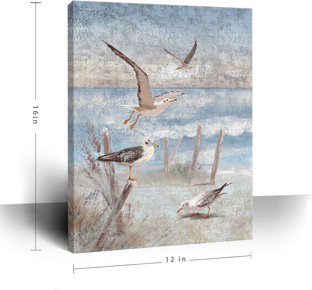 Framed Canvas Print Coastal Painting 12x16inch N29411