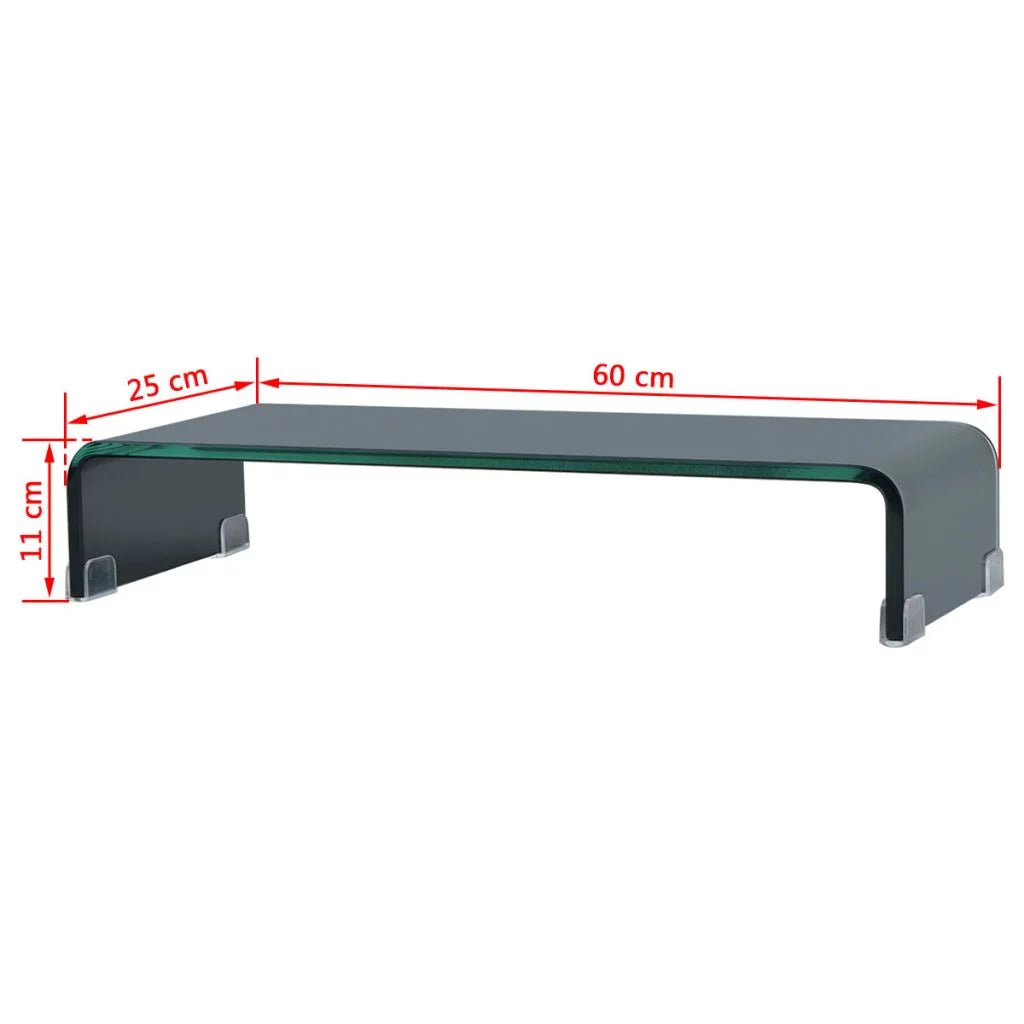 Black Tempered Glass Corner TV Stand H8458