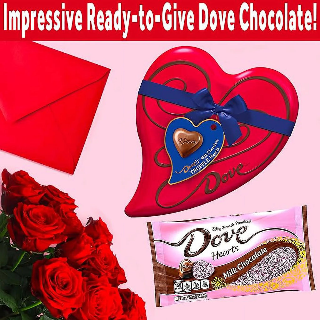 Milk Chocolate Candy Heart Tin and Milk Chocolate Bag F33813