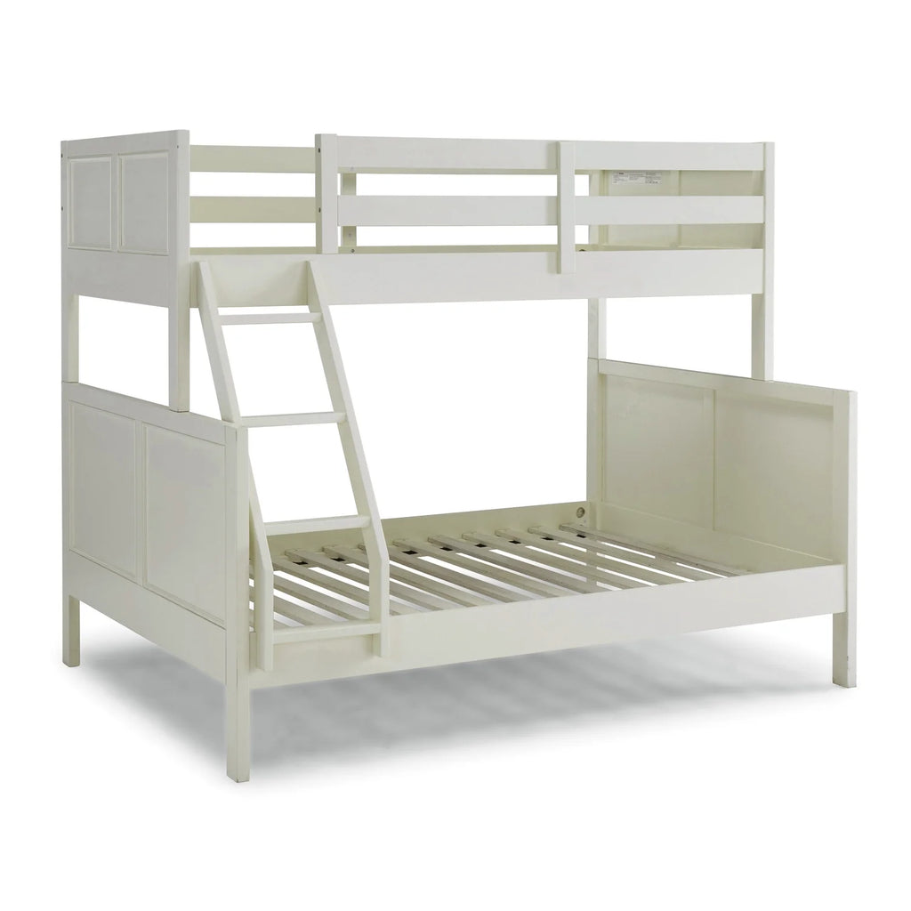 Off White Wood Twin Over Full Bunk Bed H2342