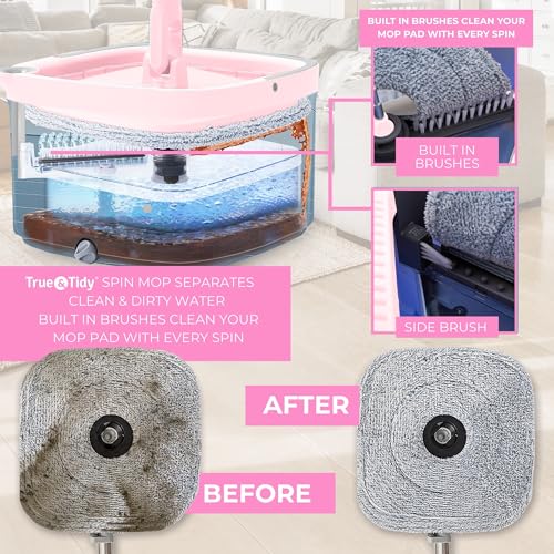 Square Spin Mop & Bucket System with 2 Microfiber Mop Pads X636