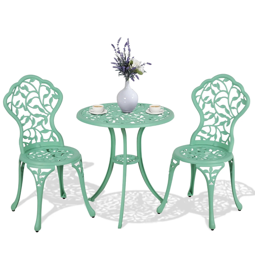 3-Piece Cast Aluminum Bistro Set with Umbrella Hole A848094