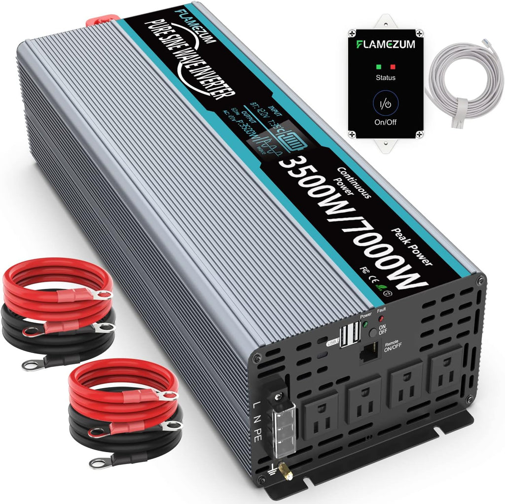 Pure Sine Wave 2000 Watt 12V DC to 110V/120V AC Power Inverter U92851