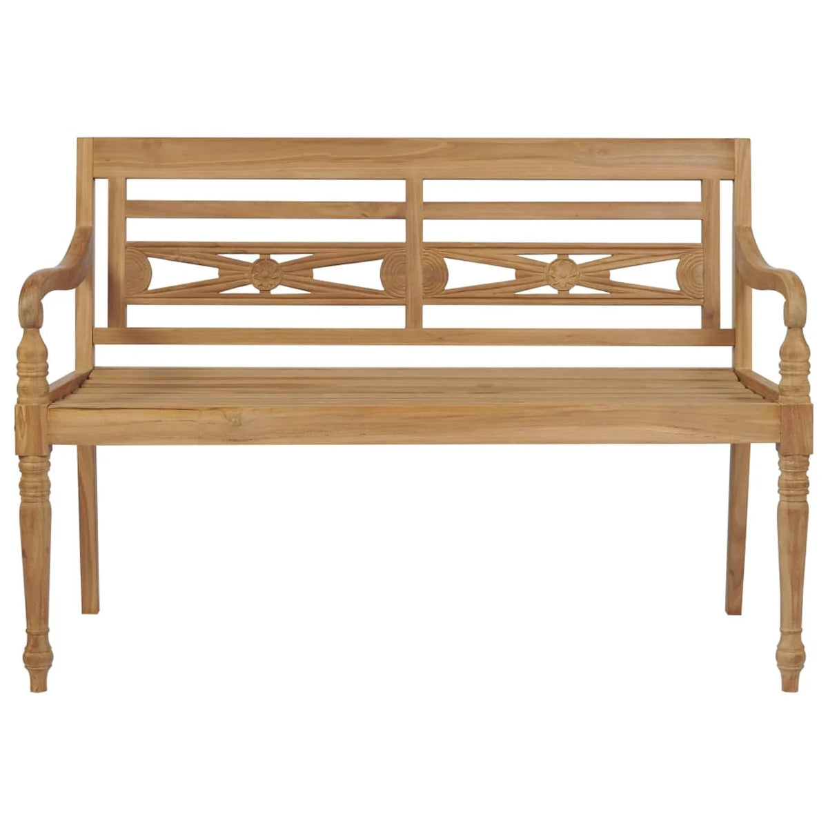 Wooden Patio Bench with Taupe Cushion V527434