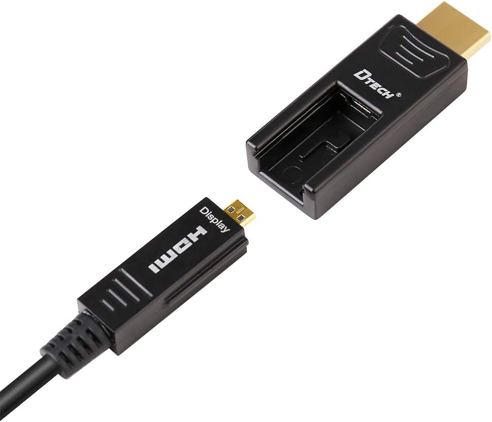 Fiber Optic HDMI Cable 150 Feet 4K 60Hz 18Gbps High Speed with Dual Micro HDMI and Standard HDMI Connector G684