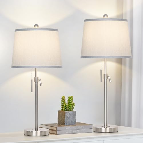 Black Set of 2 Height Adjustable 3-Way Dimmable Table Lamps P207888