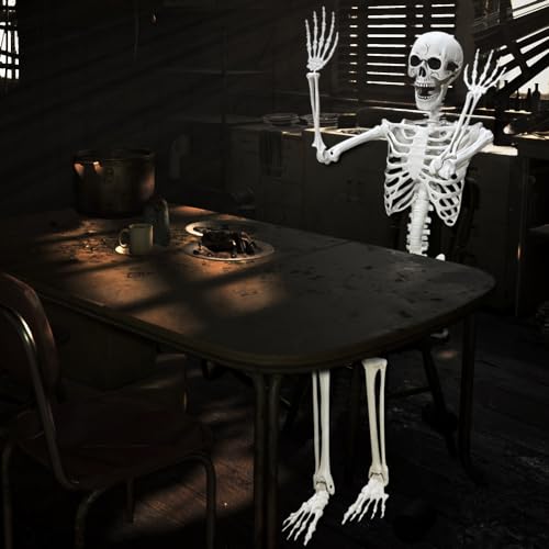 5.4Ft Posable Life Size Human Skeleton with Movable Joints U288951