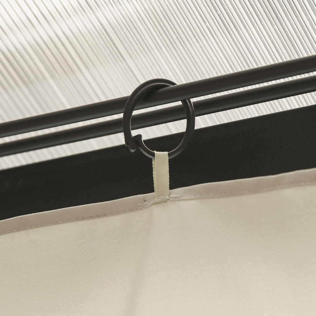 Beige 4 Panel Gazebo Sidewall Set with Hooks and C-Rings Y370638