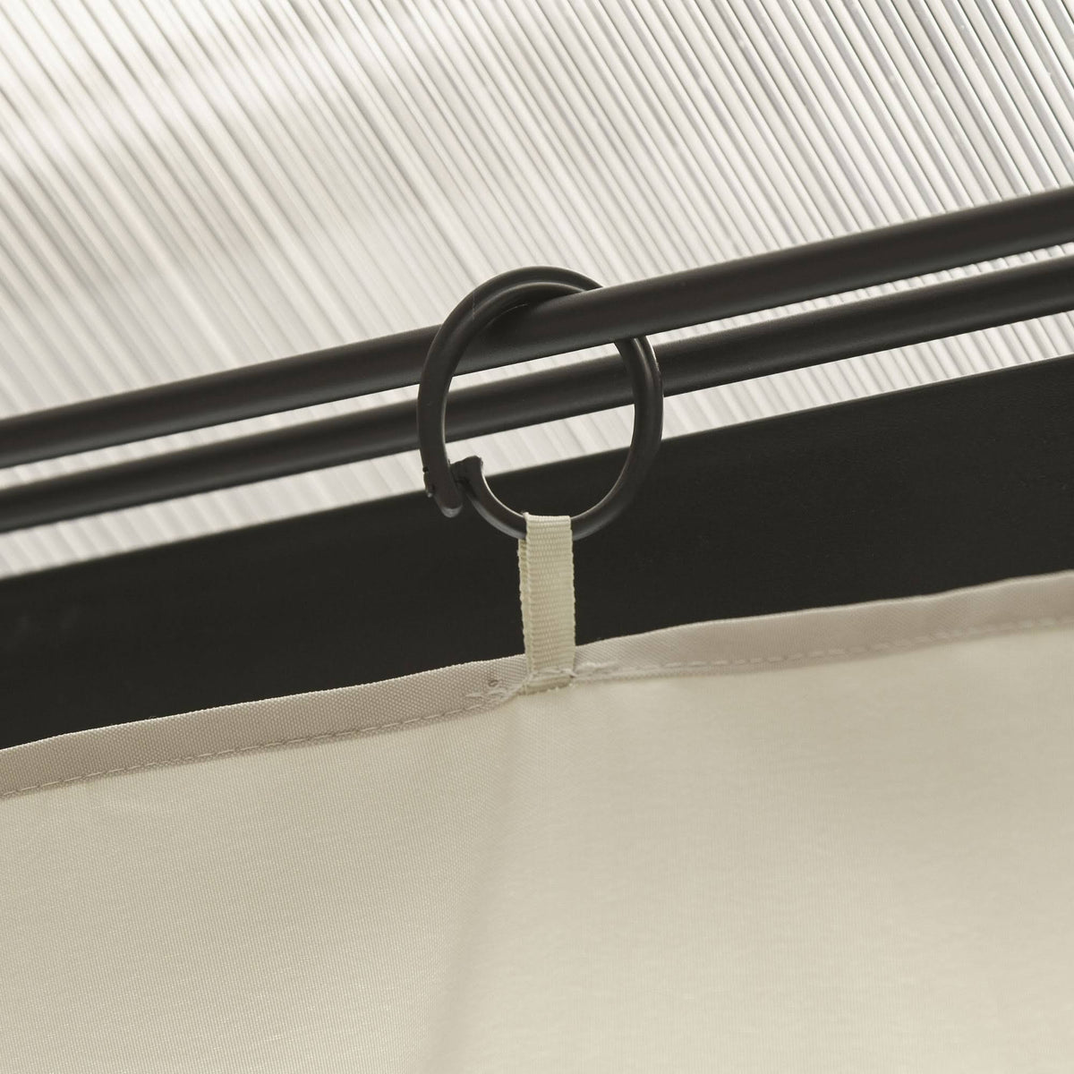 Beige 4 Panel Gazebo Sidewall Set with Hooks and C-Rings Y370638